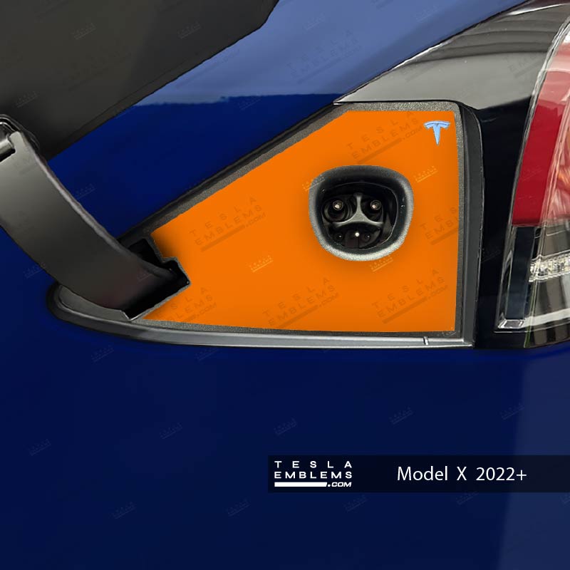 3M Gloss Deep Orange Tesla Charge Port Wrap - Tesla Emblems