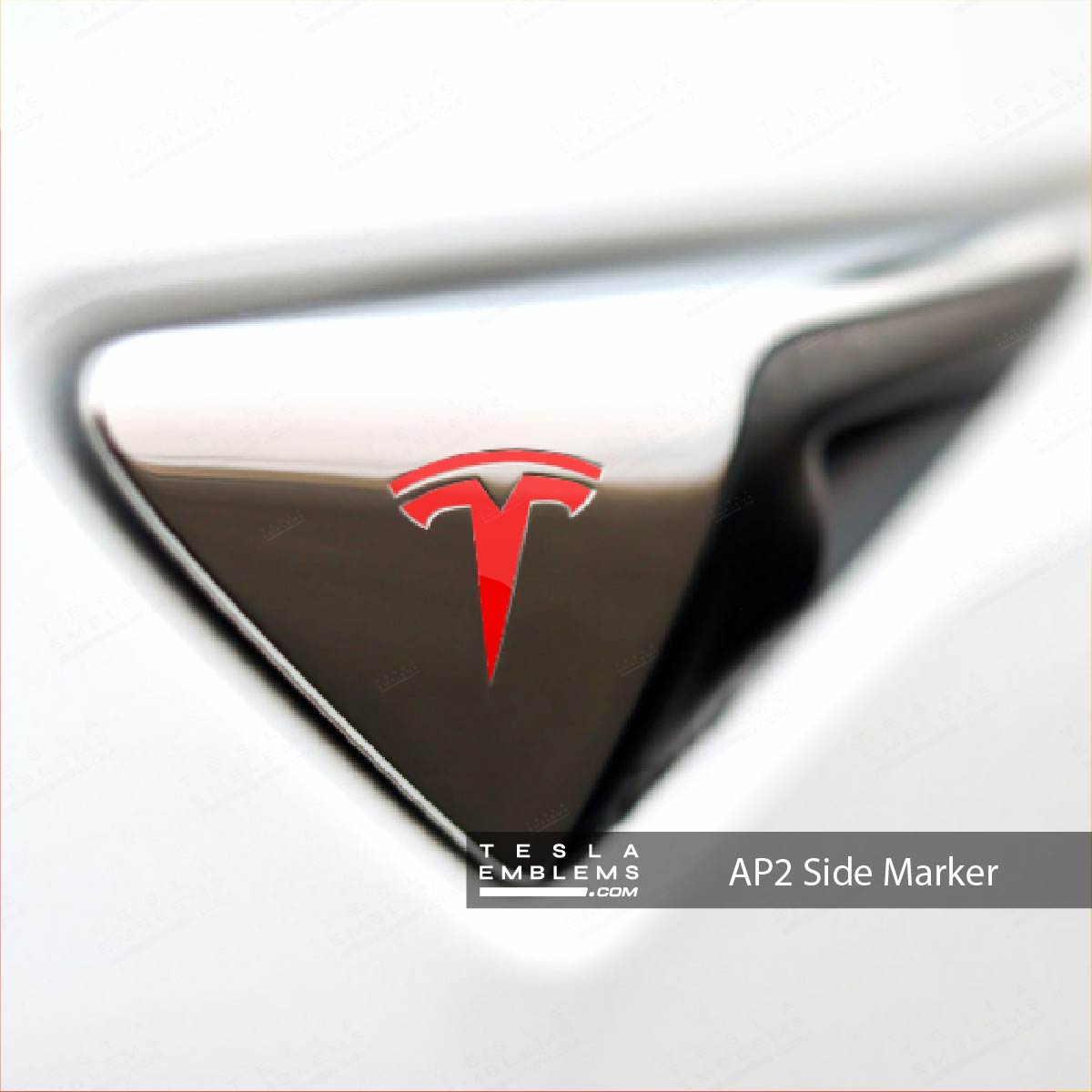 3M Gloss Dragon Fire Red Tesla Side Marker Decals (2pcs) - Tesla Emblems