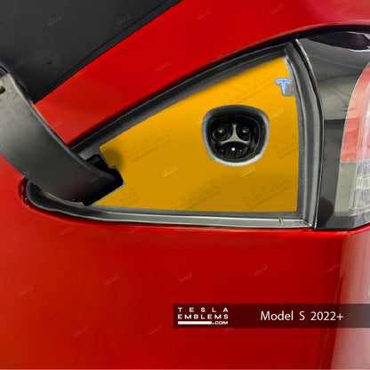 3M Gloss Gloss Sunflower Yellow Tesla Charge Port Wrap - Tesla Emblems