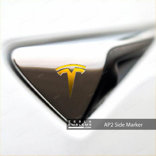 3M Gloss Sunflower Yellow Tesla Side Marker Decals (2pcs) - Tesla Emblems