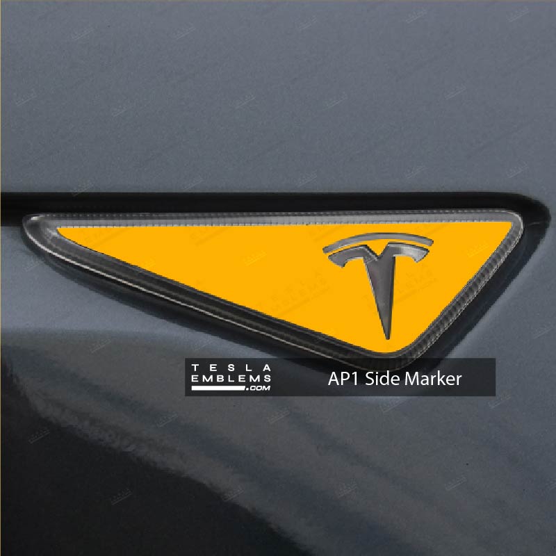 3M Gloss Sunflower Yellow Tesla Side Marker Decals (2pcs) - Tesla Emblems