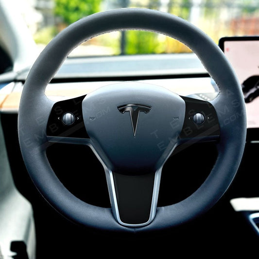 3M Gloss Black Tesla Steering Wheel Decals (4pcs) - Tesla Emblems