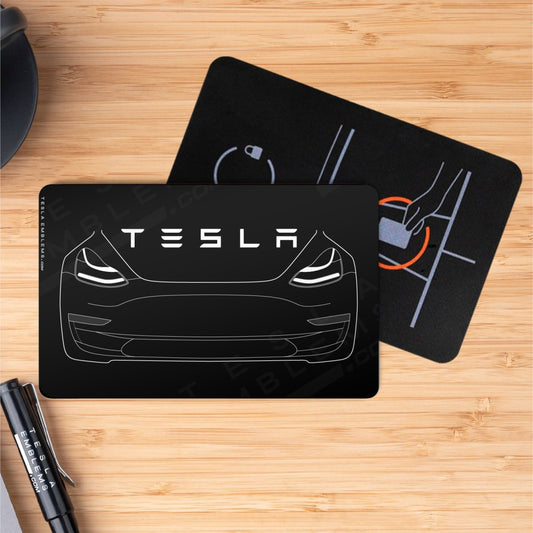 3/Y Front Outline Tesla Keycard Decal - Tesla Emblems