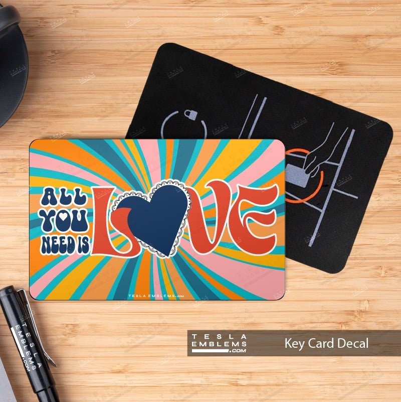 All You Need is Love Tesla Keycard Decal - Tesla Emblems