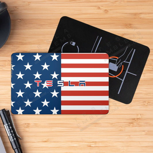 American Flag Tesla Keycard Decal - Tesla Emblems