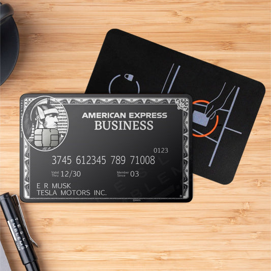 AMEX Black Card Business Classic Tesla Keycard Decal - Tesla Emblems