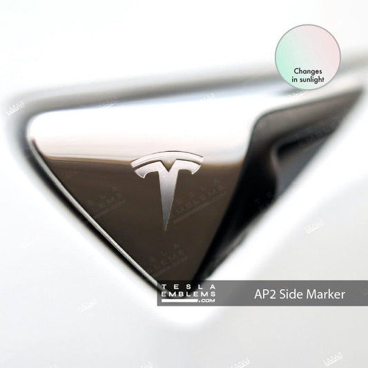 KPMF Matte Aurora Peal Tesla Side Marker Decals (2pcs) - Tesla Emblems
