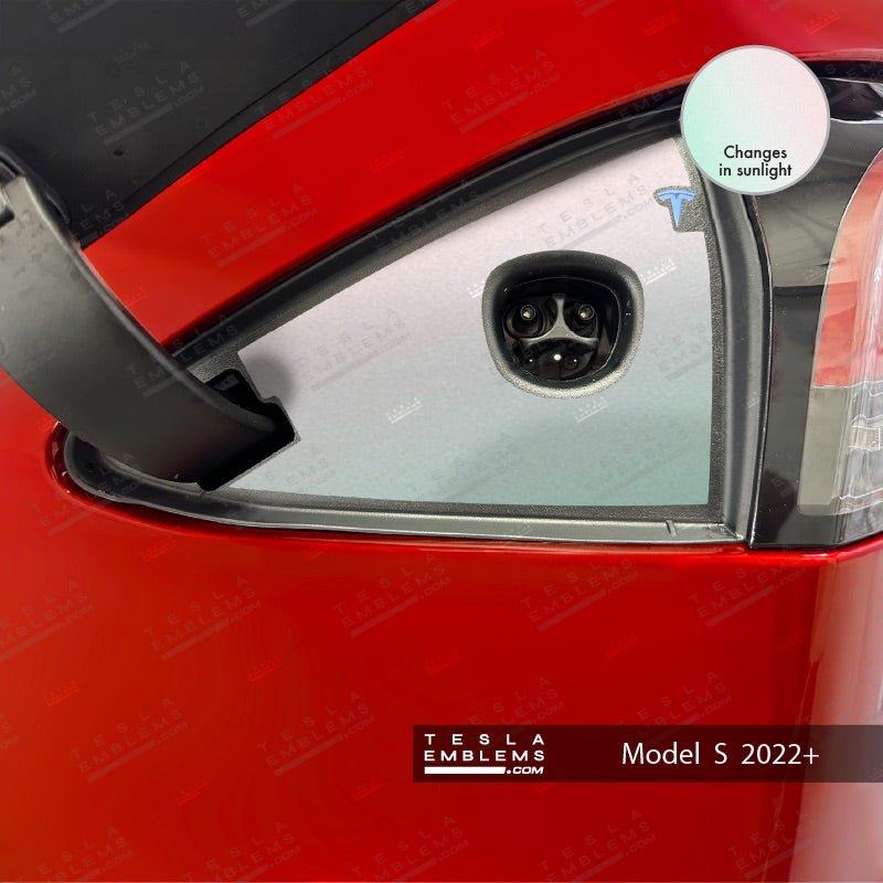 KPMF Matte Aurora Pearl Tesla Charge Port Wrap - Tesla Emblems