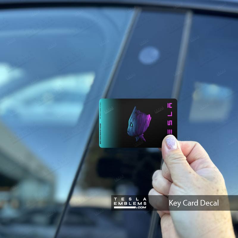 Baby Groot Keycard Decal - Tesla Emblems