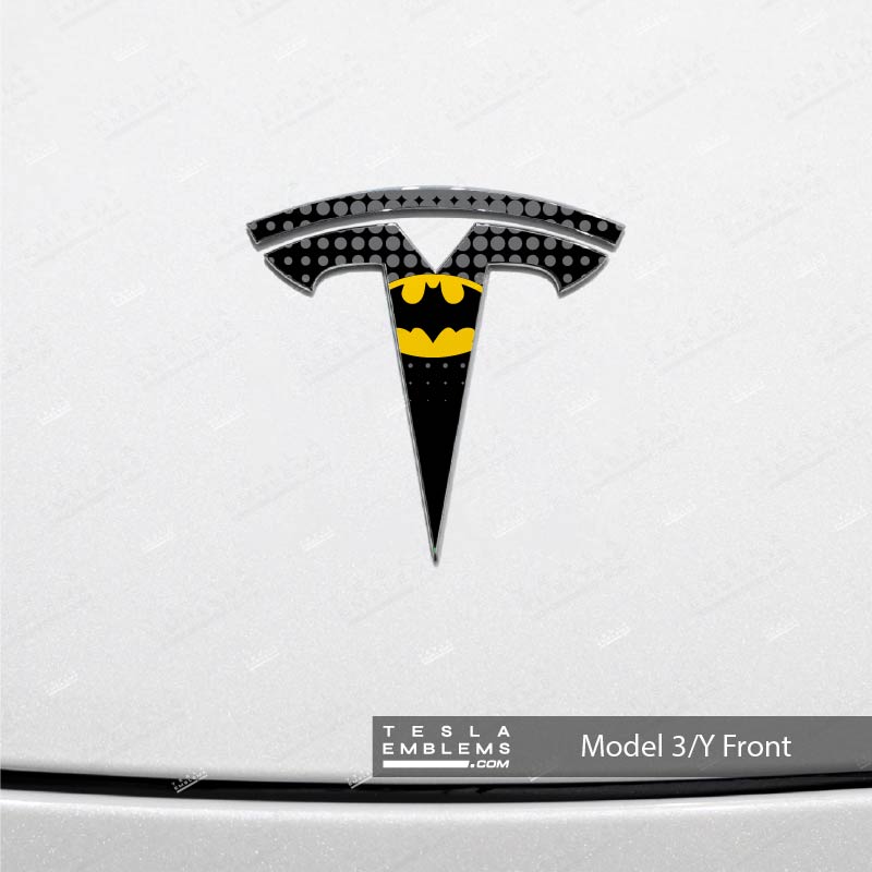 Batman Tesla Emblem Decals (Front + Back) - Tesla Emblems