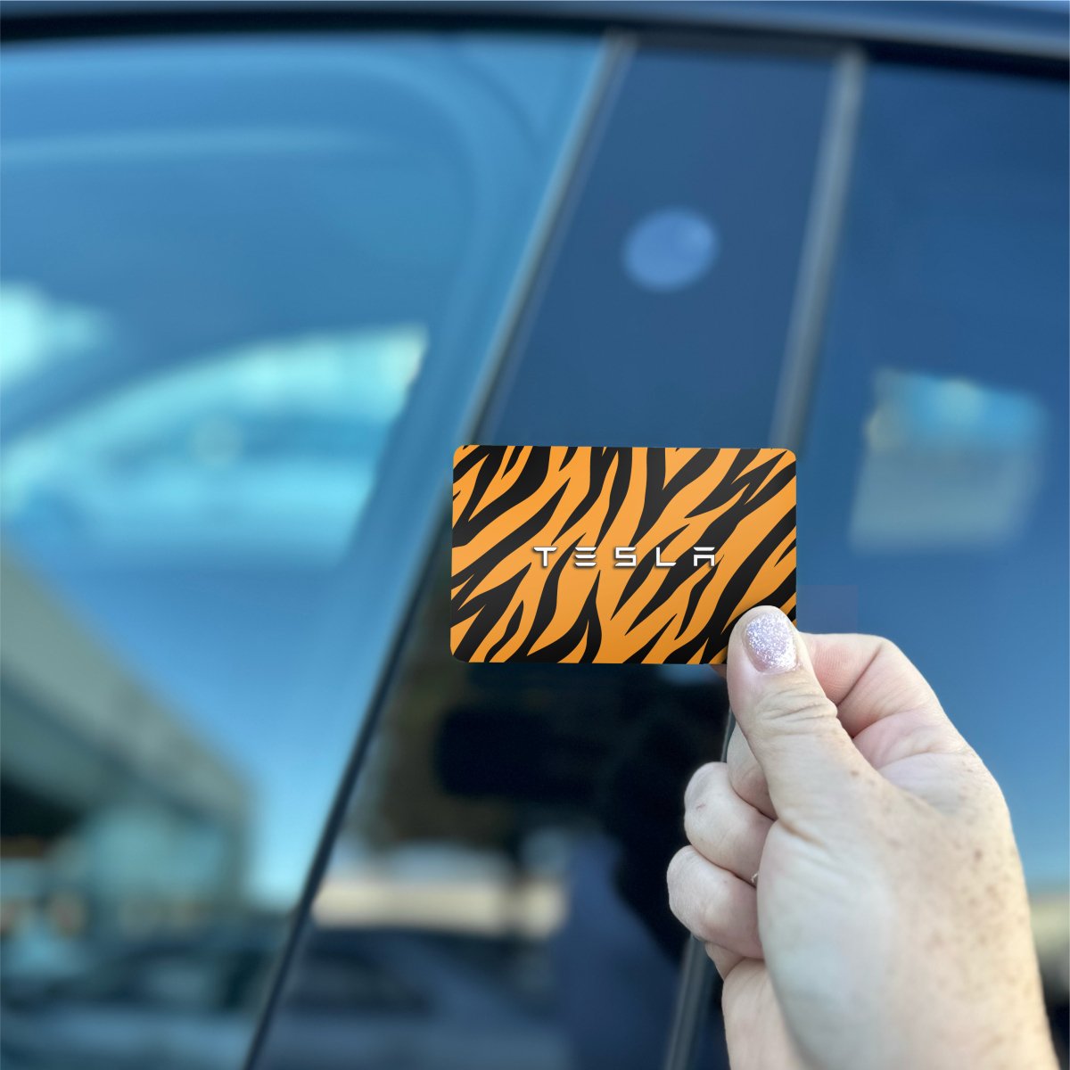 Bengal Tiger Fur Tesla Keycard Decal - Tesla Emblems