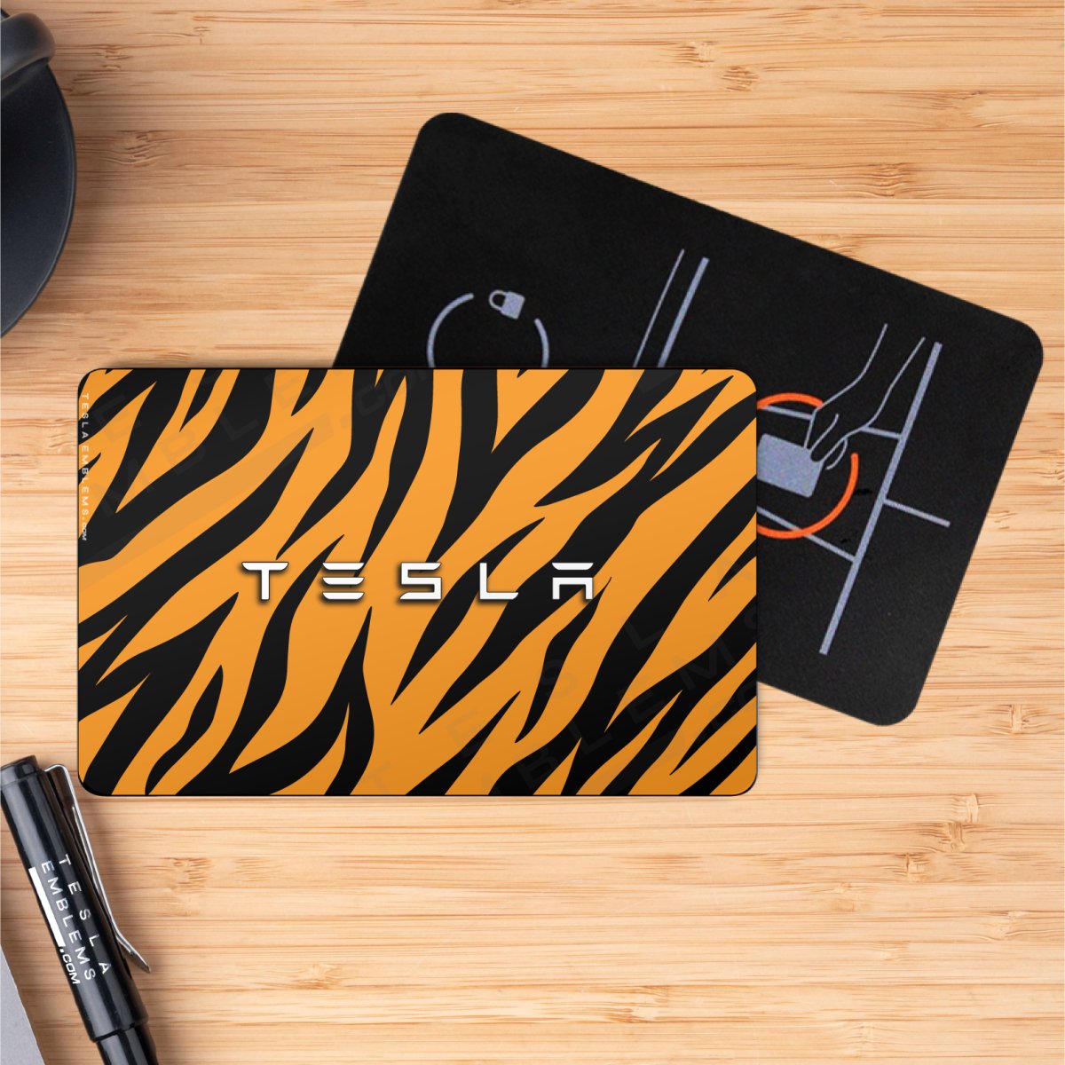 Bengal Tiger Fur Tesla Keycard Decal - Tesla Emblems