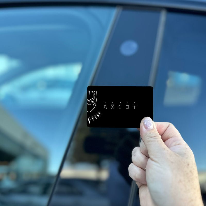Black Panther Outline Tesla Keycard Decal - Tesla Emblems
