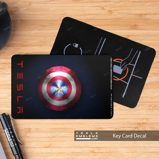 Captain America Keycard Decal - Tesla Emblems