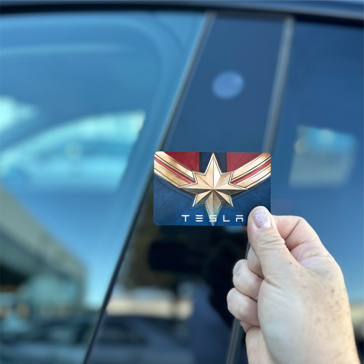 Captain Marvel Tesla Keycard Decal - Tesla Emblems