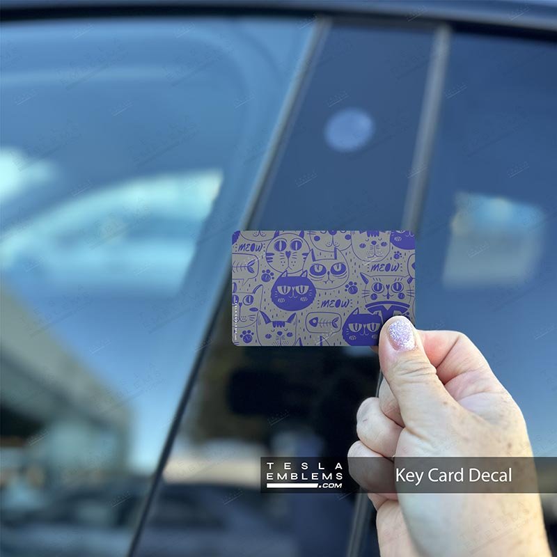 Blue Cats Tesla Keycard Decal - Tesla Emblems
