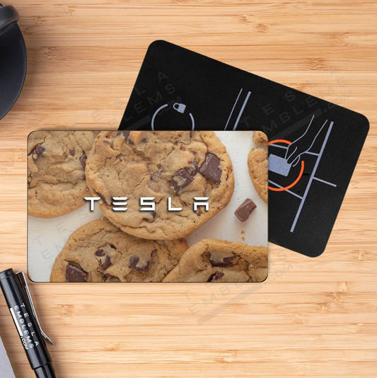Chocolate Chip Cookie Tesla Keycard Decal - Tesla Emblems