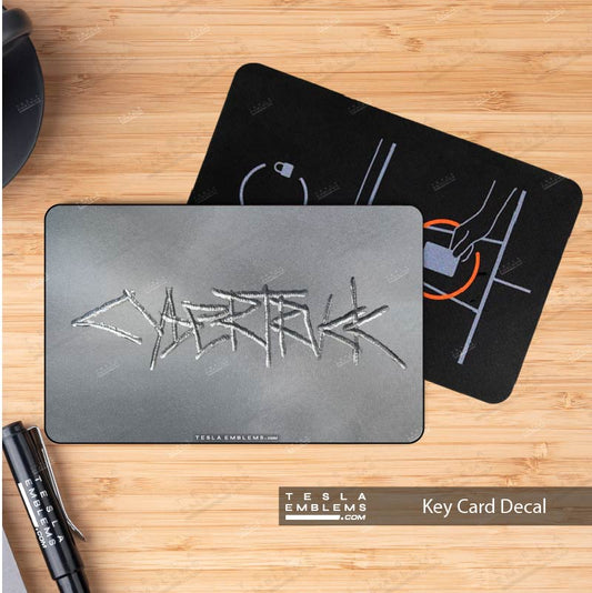 Cybertruck Welded Steel Tesla Keycard Decal - Tesla Emblems