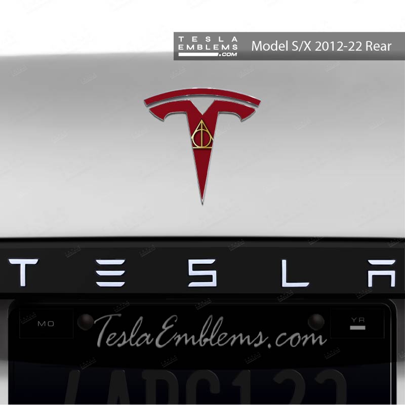 Deathly Hallows Tesla Emblem Decals (Front + Back) - Tesla Emblems