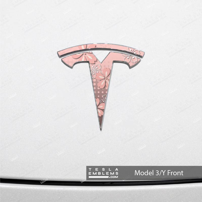 Demon Slayer Nezuko Tesla Emblem Decals (Front + Back) - Tesla Emblems