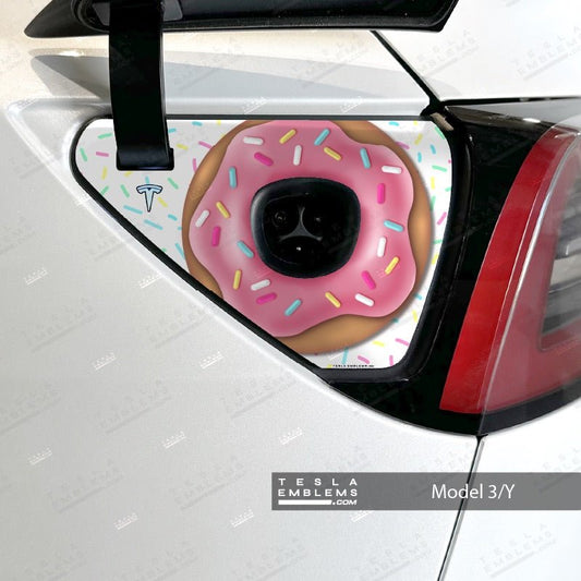 Donut Tesla Charge Port Wrap - Tesla Emblems