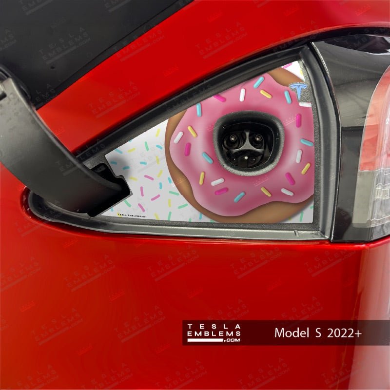 Donut Tesla Charge Port Wrap - Tesla Emblems