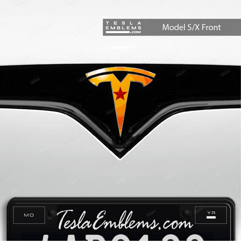 Dragon Ball Z Tesla Emblem Decals (Front + Back) - Tesla Emblems