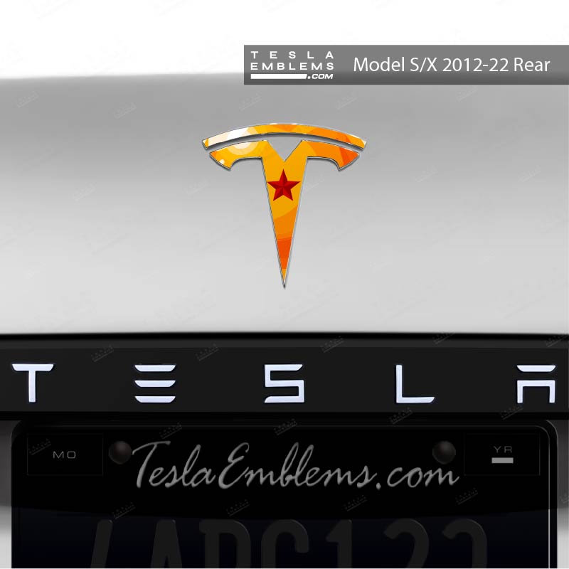Dragon Ball Z Tesla Emblem Decals (Front + Back) - Tesla Emblems