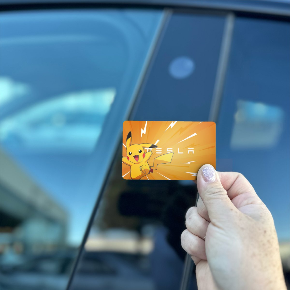 Electric Terrain Pikachu Tesla Keycard Decal - Tesla Emblems