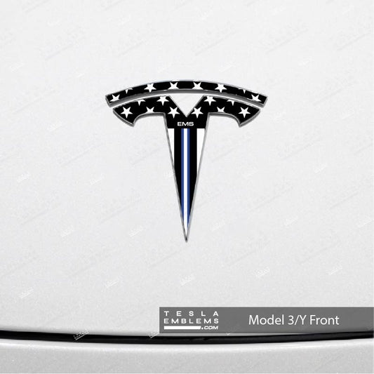 First Responders EMS Tesla Emblem Decals (Front + Back) - Tesla Emblems