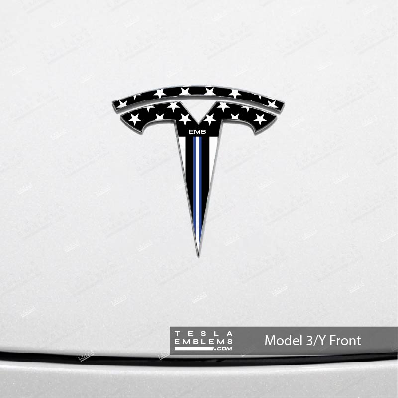 First Responders EMS Tesla Emblem Decals (Front + Back) - Tesla Emblems