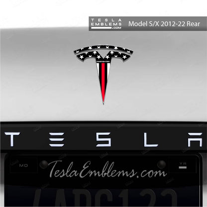 First Responders Firefighter Tesla Emblem Decals (Front + Back) - Tesla Emblems