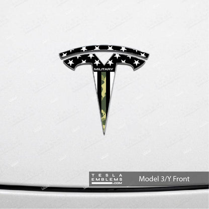 First Responders Armed Forces Tesla Emblem Decals (Front + Back) - Tesla Emblems