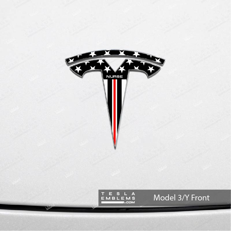 First Responders Nurse Tesla Emblem Decals (Front + Back) - Tesla Emblems