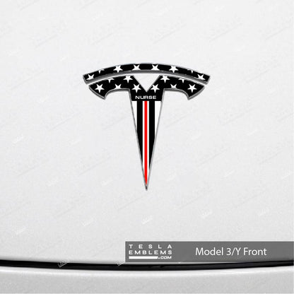 First Responders Nurse Tesla Emblem Decals (Front + Back) - Tesla Emblems