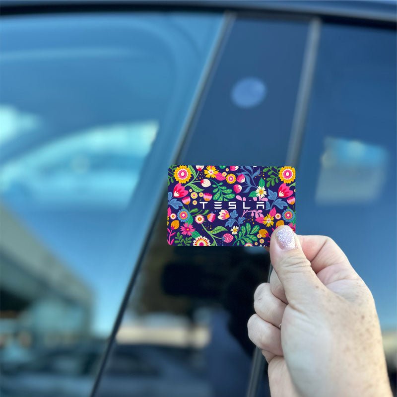 Floral Meadow Tesla Keycard Decal - Tesla Emblems