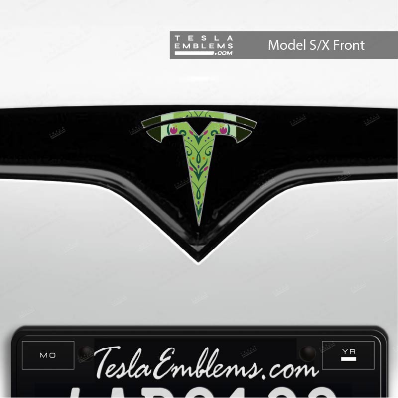 Frozen Anna Tesla Emblem Decals (Front + Back) - Tesla Emblems