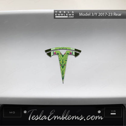 Frozen Anna Tesla Emblem Decals (Front + Back) - Tesla Emblems