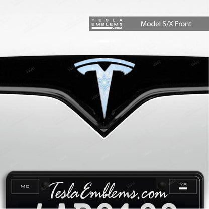 Frozen Elsa Tesla Emblem Decals (Front + Back) - Tesla Emblems