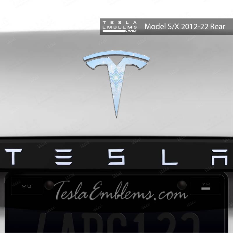 Frozen Elsa Tesla Emblem Decals (Front + Back) - Tesla Emblems