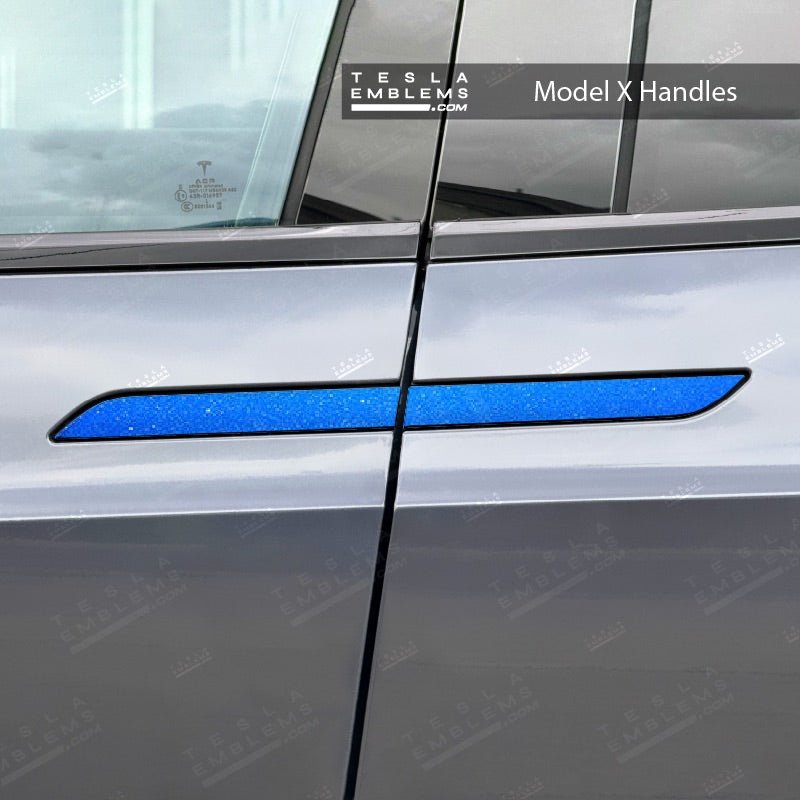 3M Gloss Fire Blue Tesla Door Handle Decals (4pcs) - Tesla Emblems