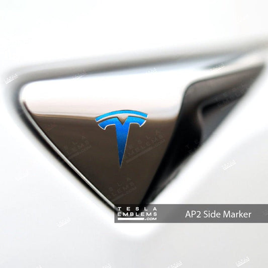 3M Gloss Fire Blue Tesla Side Marker Decals (2pcs) - Tesla Emblems