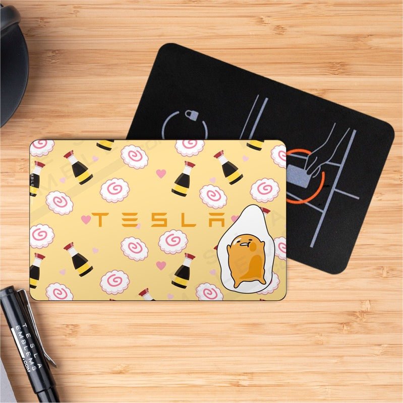 Gudetama Tesla Keycard Decal - Tesla Emblems