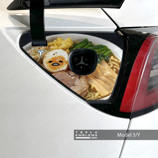 Gudetama Tesla Charge Port Wrap - Tesla Emblems