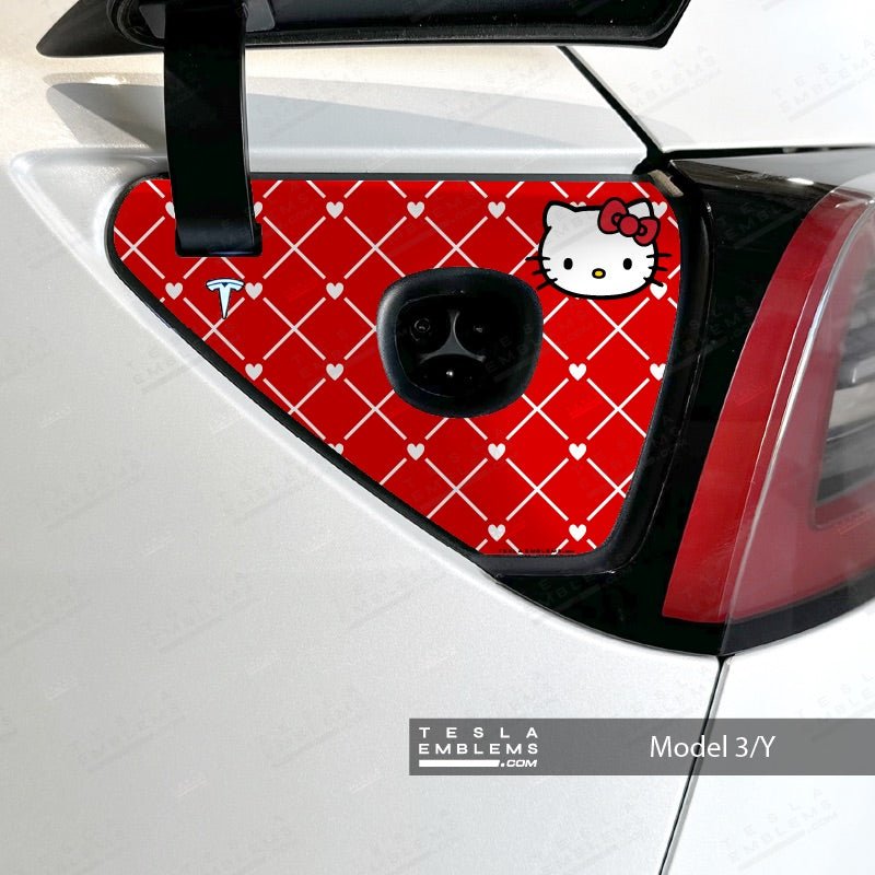 Hello Kitty Tesla Charge Port Wrap - Tesla Emblems