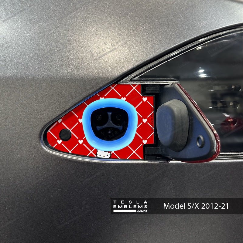 Hello Kitty Tesla Charge Port Wrap - Tesla Emblems