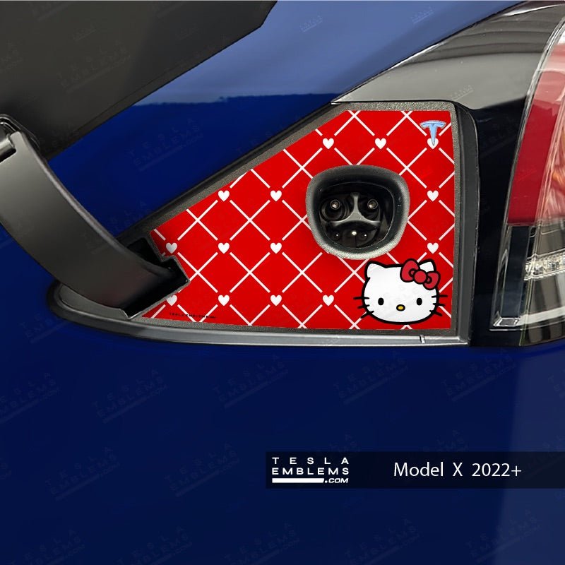 Hello Kitty Tesla Charge Port Wrap - Tesla Emblems