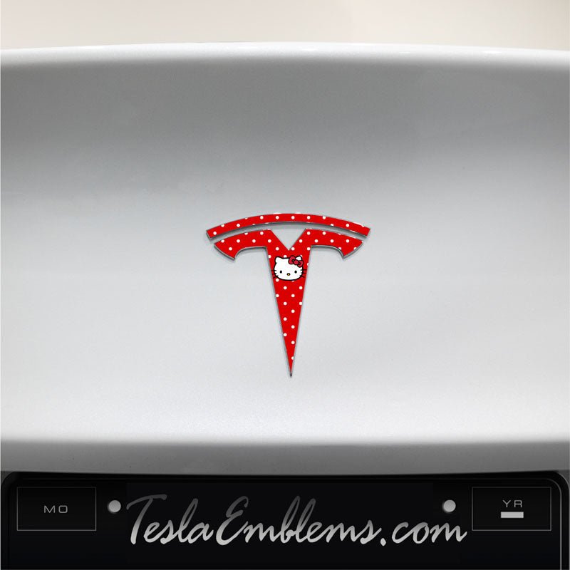 Hello Kitty Tesla Emblem Decals (Front + Back) - Tesla Emblems