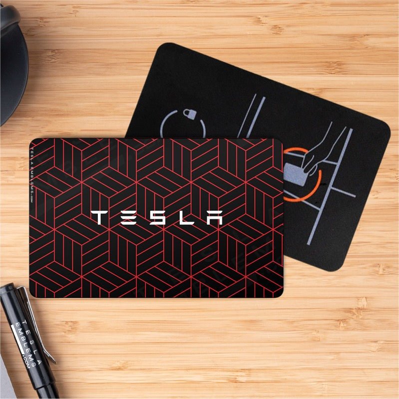 Tesla Key Card Sticker Isometric 3D Pattern Tesla Keycard Decal – Tesla Emblems