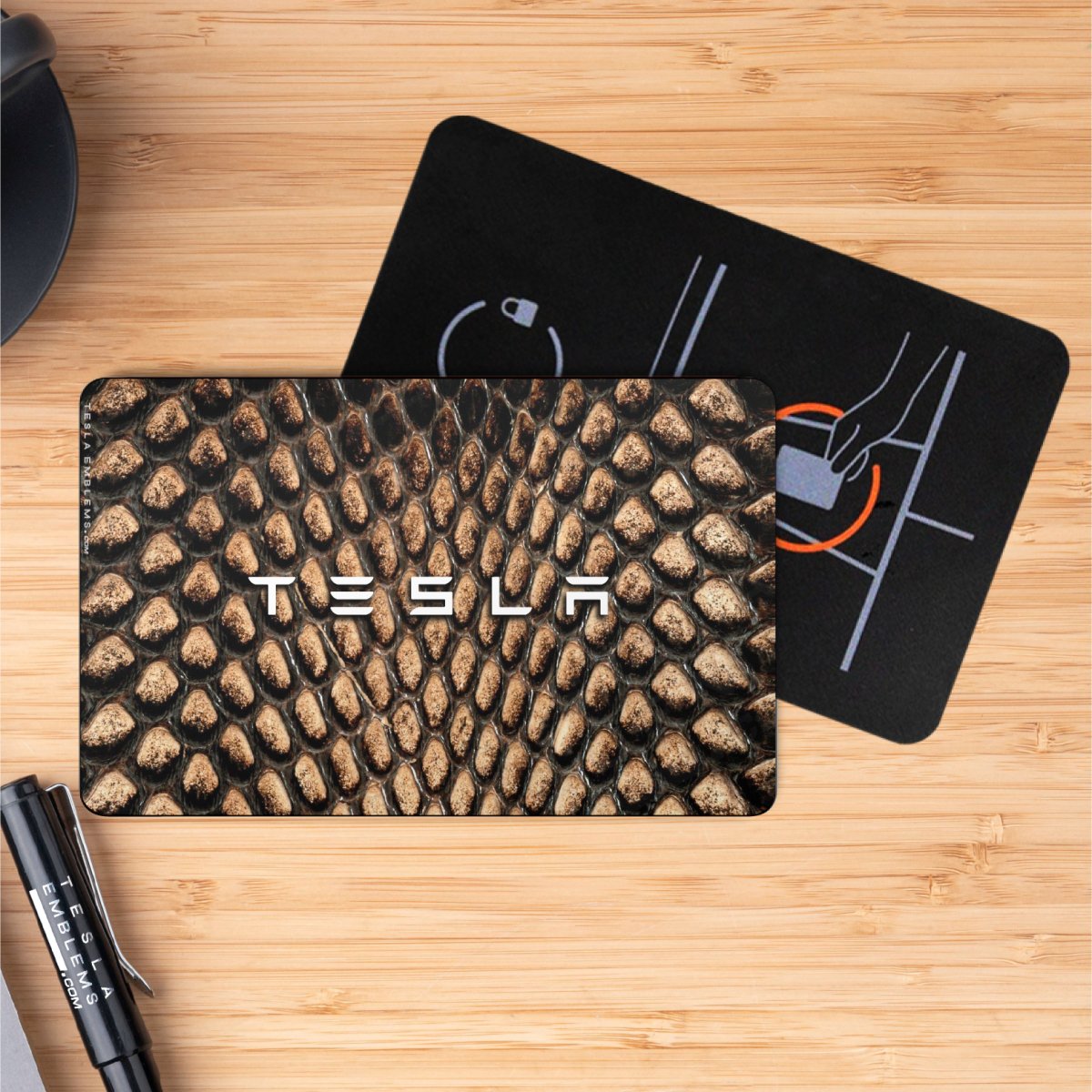 King Brown Snake Tesla Keycard Decal - Tesla Emblems